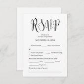 Moderne bruiloft nodigt RSVP-gesloten Kaart uit (Voorkant / Achterkant)
