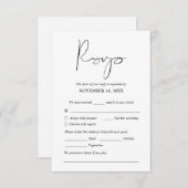 Moderne bruiloft nodigt RSVP-gesloten Kaart uit (Voorkant / Achterkant)