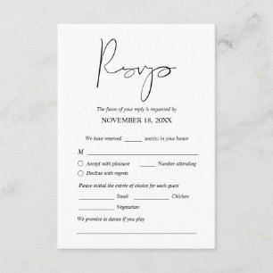 Moderne bruiloft nodigt RSVP-gesloten Kaart uit