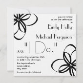 Moderne bruiloft nodigt u uit - zwart en wit met b kaart (Voorkant)