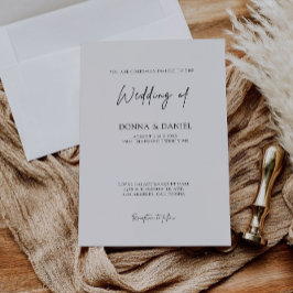 Moderne bruiloft nodigt uit tot Sjabloon Kaart