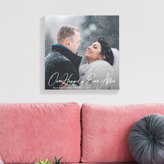 Moderne bruiloft offerte aangepaste foto canvas af (Insitu (Woonkamer))