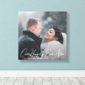 Moderne bruiloft offerte aangepaste foto canvas af (Insitu (Houten vloer))