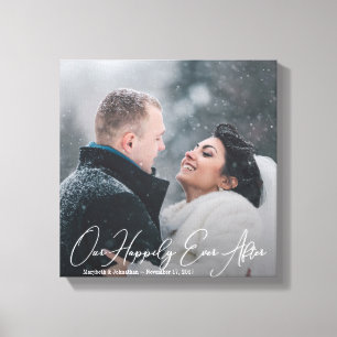 Moderne bruiloft offerte aangepaste foto canvas af afdruk