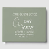 Moderne bruiloft op een dag weg repetitie diner gastenboek (Voorkant)