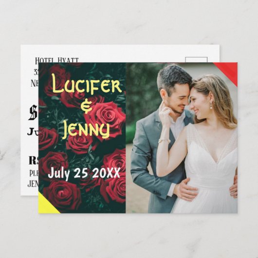 Moderne bruiloft opslaan van de datum foto uitnodi briefkaart (Voorkant / Achterkant)