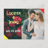 Moderne bruiloft opslaan van de datum foto uitnodi briefkaart (Voorkant)