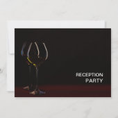 Moderne bruiloft Opvang Zwarte Wijn Glass Party Kaart (Achterkant)