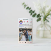 Moderne Bruiloft Organisator Zilver Instagram Visitekaartje (Staand voorkant)