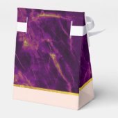 Moderne bruiloft Paars en gouden Abstracte marmer Bedankdoosjes (Achterkant)