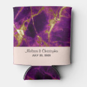 Moderne bruiloft Paars en gouden Abstracte marmer Blikjeskoeler (Voorkant)