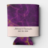 Moderne bruiloft Paars en gouden Abstracte marmer Blikjeskoeler (Achterkant)