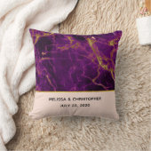 Moderne bruiloft Paars en gouden Abstracte marmer Kussen (Deken)