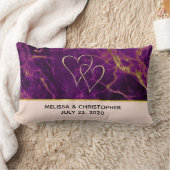 Moderne bruiloft Paars en gouden Abstracte marmer Kussen (Deken)