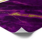 Moderne bruiloft Paars en gouden Abstracte marmer Poster (Hoek)