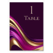 Moderne bruiloft-Paarse Fuchsia en Gold- Kaart (Achterkant)