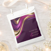Moderne bruiloft-Paarse Fuchsia en goud Bedankzakje (Geknipt)