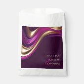 Moderne bruiloft-Paarse Fuchsia en goud Bedankzakje (Voorkant)