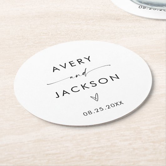 Moderne bruiloft papier Onderzetters | Minimalisti (Gebogen)