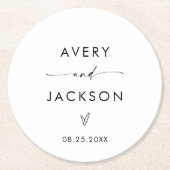 Moderne bruiloft papier Onderzetters | Minimalisti (Voorkant)