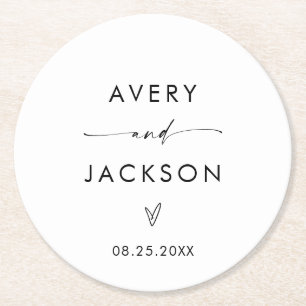 Moderne bruiloft papier Onderzetters   Minimalisti