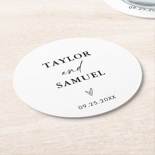 Moderne bruiloft papier Onderzetters | Minimalisti (Gebogen)