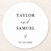 Moderne bruiloft papier Onderzetters | Minimalisti (Voorkant)