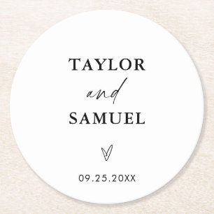 Moderne bruiloft papier Onderzetters   Minimalisti
