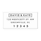 Moderne bruiloft-paren retouradres  zelfinktende stempel (Design)
