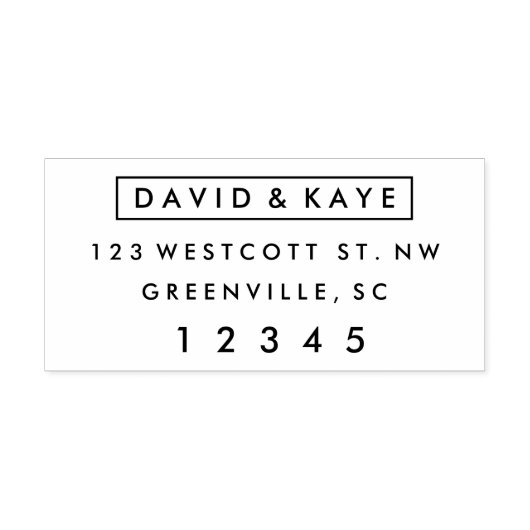 Moderne bruiloft-paren retouradres  zelfinktende stempel (Design)