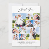Moderne bruiloft Passen getrouwd Custom Photo Coll Bedankkaart (Voorkant)