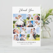 Moderne bruiloft Passen getrouwd Custom Photo Coll Bedankkaart (Staand voorkant)