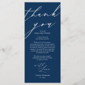 Moderne bruiloft plaats instelling Dank u Diner Ka Programmakaart (Voorkant)