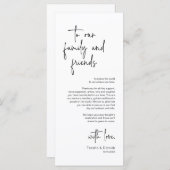 Moderne bruiloft Plaats Instelling Diner Bedankt v Programmakaart (Voorkant / Achterkant)