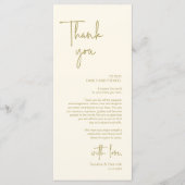 Moderne bruiloft Plaats Instelling Diner Bedankt v Programmakaart (Voorkant)