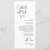 Moderne bruiloft Plaats Instelling Diner Bedankt v Programmakaart (Voorkant)