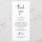 Moderne bruiloft Plaats Instelling Diner Bedankt v Programmakaart (Voorkant)