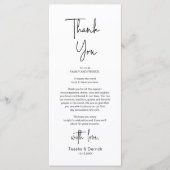 Moderne bruiloft Plaats Instelling Diner Bedankt v Programmakaart (Voorkant)