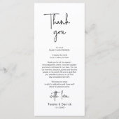 Moderne bruiloft Plaats Instelling Diner Bedankt v Programmakaart (Voorkant)