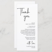 Moderne bruiloft Plaats Instelling Diner Bedankt v Programmakaart (Voorkant / Achterkant)