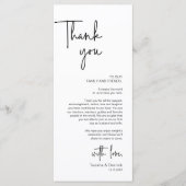 Moderne bruiloft Plaats Instelling Diner Bedankt v Programmakaart (Voorkant)