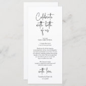 Moderne bruiloft Plaats Instelling Diner Bedankt v Programmakaart (Voorkant / Achterkant)