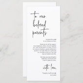 Moderne bruiloft Plaats Instelling Diner Bedankt v Programmakaart (Voorkant / Achterkant)