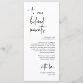 Moderne bruiloft Plaats Instelling Diner Bedankt v Programmakaart (Voorkant)