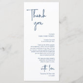 Moderne bruiloft Plaats Instelling Diner Bedankt v Programmakaart (Voorkant)