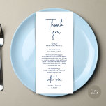 Moderne bruiloft Plaats Instelling Diner Bedankt v Programmakaart<br><div class="desc">Deel de liefde en het show van uw waardering voor uw gasten, wanneer ze gaan zitten aan hun stoel en lees deze gepersonaliseerde charmante bedankplaatskaart. Het is een geweldige manier om je speciale dag te vieren! Deze kaart zet de toon voor een onvergetelijk evenement. De bedankkaart is voorzien van een...</div>