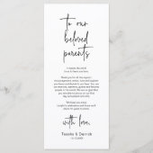 Moderne bruiloft Plaats Instelling Diner Bedankt v Programmakaart (Voorkant)