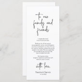 Moderne bruiloft Plaats Instelling Diner Bedankt v Programmakaart (Voorkant / Achterkant)