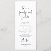 Moderne bruiloft Plaats Instelling Diner Bedankt v Programmakaart (Voorkant)