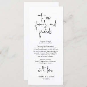 Moderne bruiloft Plaats Instelling Diner Bedankt v Programmakaart